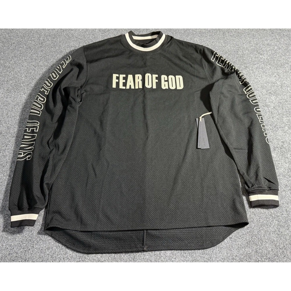 FEAR OF GOD 5th Collection Mesh Motocross Jersey Black Size Large NEW NWT $695